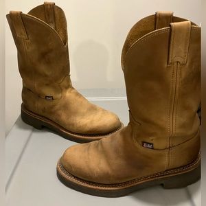 Justin Blueprint pull on soft toe work boots with gel insole 11 D.